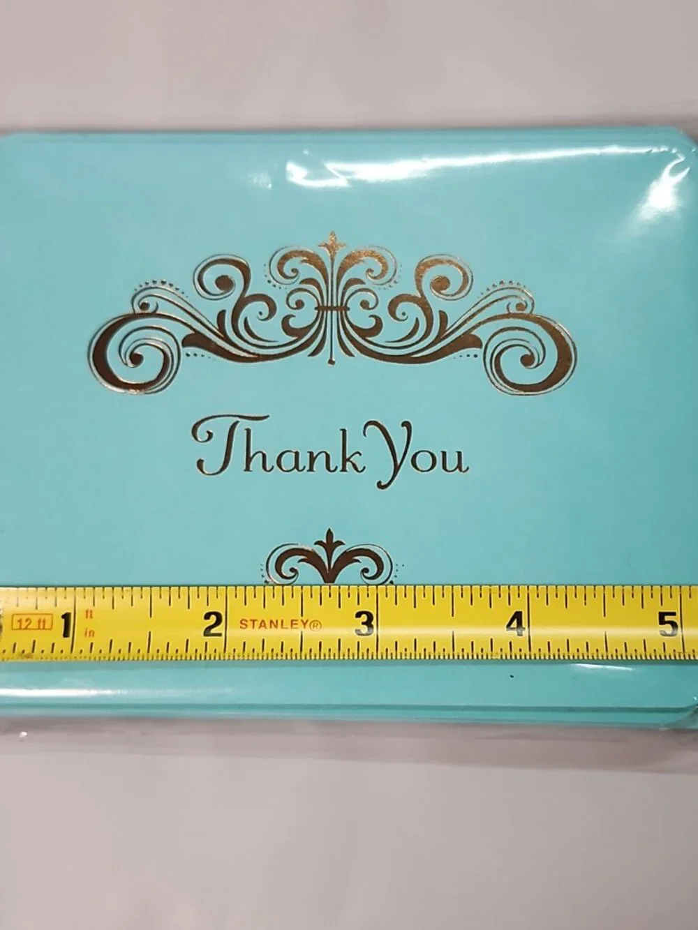 American Greetings Teal Blue 10 Thank You Blank Note Cards With Envelopes